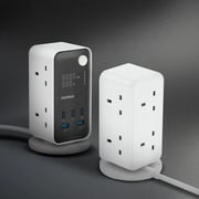 Momax US21UKW 1-Charge Flow 6 Outlet Digital Display Power Tower with USB Ports 35W