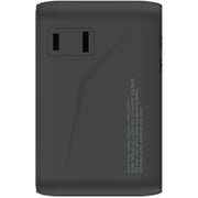 Momax World 4 Port USB-C Dual AC Travel Adapter Black
