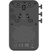 Momax World 4 Port USB-C Dual AC Travel Adapter Black