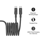 Momax USB-C to Dual USB-C Magnetic Cable 2m Black
