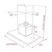 TEKA Wall-Mounted Cooker Hood with Push Button Control - DSH 986