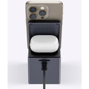 Wiwu WI-W030 3-in-1 Wireless Charger, Foldable & Compact – Grey