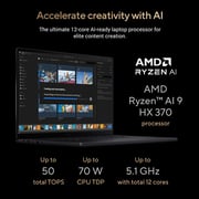Asus ProArt P16 (2025) Laptop - AMD Ryzen AI 9-HX 370 / 16inch 4K / 4TB SSD / 64GB RAM / 8GB NVIDIA Geforce RTX 5070 Graphics / Windows 11 Home / English & Arabic Keyboard / Nano Black / Middle East Version - [H7606WP-ME025W]