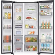 Samsung RS70F65Q1FAE Side-by-Side Refrigerator, Water Dispenser, Inox