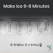 Jinou JT-105 Countertop Ice Maker with 2L Refillable Water Tank, Black