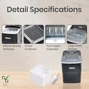 Jinou JT-105 Countertop Ice Maker with 2L Refillable Water Tank, Black