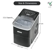 Jinou JT-105 Countertop Ice Maker with 2L Refillable Water Tank, Black