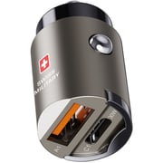 Swiss Military 30W Car Charger, 1C1A, USB-C 0.5m Cable, Black, CC-30WPD-1C1A