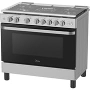 Midea Free Standing 5 Burner Gas Cooker 90cm Black/Silver - MFO-MG36LESS