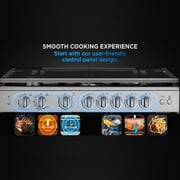 Midea Free Standing 5 Burner Gas Cooker 90cm Black/Silver - MFO-MG36LESS