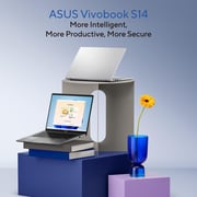Asus Vivobook S14 (2025) Laptop - Snapdragon X- X126-100 / 14inch WQXGA / 1TB SSD / 16GB RAM / Shared Qualcomm Adreno GPU / Windows 11 Home / English & Arabic Keyboard / Matte Gray / Middle East Version - [S14 S3407QA-KP014W]