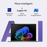 Asus Vivobook S14 (2025) Laptop - Snapdragon X- X126-100 / 14inch WQXGA / 1TB SSD / 16GB RAM / Shared Qualcomm Adreno GPU / Windows 11 Home / English & Arabic Keyboard / Matte Gray / Middle East Version - [S14 S3407QA-KP014W]