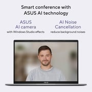 Asus Vivobook S14 (2025) Laptop - Snapdragon X- X126-100 / 14inch WQXGA / 1TB SSD / 16GB RAM / Shared Qualcomm Adreno GPU / Windows 11 Home / English & Arabic Keyboard / Matte Gray / Middle East Version - [S14 S3407QA-KP014W]