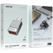 Green Lion 2-in-1 OTG Adapter Grey - GN2N1OTCTAGY