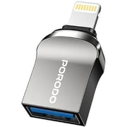 Porodo Lightning Adapter 0.12m Black - PD-CBL0024-BK