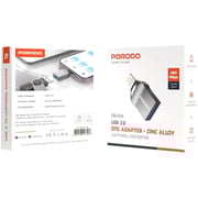 Porodo Lightning Adapter 0.12m Black - PD-CBL0024-BK