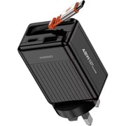 Porodo GaN Charger 75cm Black - PD-FWCH054-BK