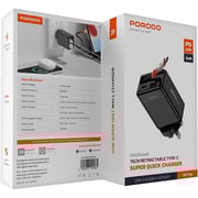 Porodo GaN Charger 75cm Black - PD-FWCH054-BK