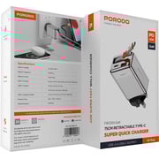 Porodo GaN Charger 75cm Silver - PD-FWCH054-SL
