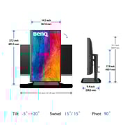 BenQ Designer 27 Inch 4K UHD IPS LED Gaming Monitor, 60 Hz, Black - PD2706U