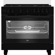 Beko 5 Burner Gas Cooker 90cm Black - BGGR11127GBA