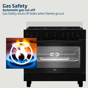Beko 5 Burner Gas Cooker 90cm Black - BGGR11127GBA
