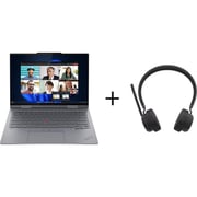 Lenovo ThinkPad X1 Gen 9 2-in-1 Convertible (2025) Laptop - 1st Gen / Intel Core Ultra 7-155U / 14inch WUXGA / 1TB SSD / 32GB / Intel Graphics / Windows 11 Pro / English & Arabic Keyboard / Grey / Middle East version - [21KE000CGR] + Wireless Headset