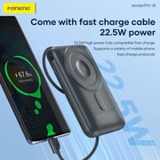 Foneng 10000mAh Magnetic Wireless Power Bank with Built-in Cable & Stand (22.5W) - Assorted