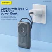 Foneng 10000mAh Magnetic Wireless Power Bank with Built-in Cable & Stand (22.5W) - Assorted