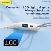 Foneng 10000mAh Magnetic Wireless Power Bank with Built-in Cable & Stand (22.5W) - Assorted