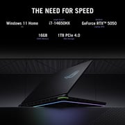 Asus ROG Strix G16 Gaming (2025) Laptop - 14th Gen / Intel Core i7 14650HX / 16inch FHD+ / 1TB SSD / 16GB RAM / 8GB NVIDIA GeForce RTX 5050 Graphics / Windows 11 Home / English & Arabic Keyboard / Eclipse Gray / Middle East Version - [G615JHR-1SG7821W]