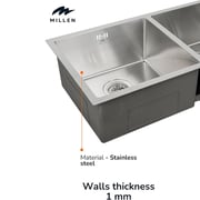 Millen Undermount Double Bowl Sink 1pc - MSDB764522SS