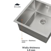 Millen Undermount Single Bowl Sink 1pc - MS454522SS