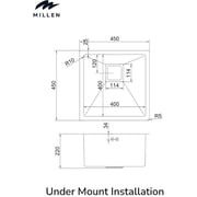 Millen Undermount Single Bowl Sink 1pc - MS454522GM