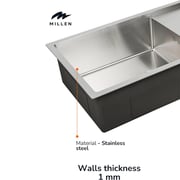 Millen Undermount Single Bowl Sink 1pc - MSD854420SS