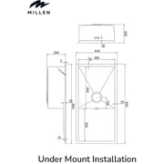 Millen Undermount Single Bowl Sink 1pc - MSD854420SS