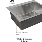 Millen Topmount Single Bowl Sink 1pc - MTMS6050SS