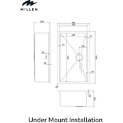 Millen Undermount Single Bowl Sink 1pc - MS12835025SS