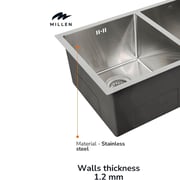 Millen Undermount Double Bowl Sink 1pc - MSDB12764525SS