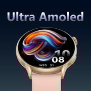 Cardoo X Orbit Smart Watch for Unisex, Amoled Display, 1.6 Inch, 300 mAh - Gold