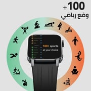 Cardoo X Apex Smart Watch for Unisex 2.01 Inch, Amoled Display, 300 mAh - Black