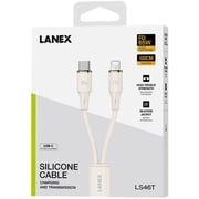 Lanex 2-in-1 Cable Beige With Type C & Lighting 1.2m Beige - LS456T