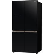 Hitachi French Door Bottom Freezer 569L Glass Black - RWB720VUK04GBK