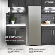 Hitachi Top Mount Refrigerator 450L Platinum Silver - REFRV655PUK0K4PSV