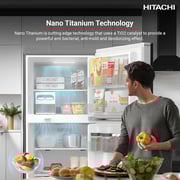 Hitachi Top Mount Refrigerator 450L Platinum Silver - REFRV655PUK0K4PSV