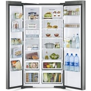 Hitachi Side By Side Refrigerator 595L Glass Black - RS700PUK04GBK