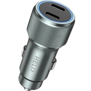 Helix Ultra Fast Dual Port Car Charger Silver - HeliDrive-66W
