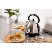 Swiss Pro+ Retro Electric Kettle, 1.8 Liter, 2200 Watt, Black - SP-WK2200B