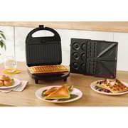 Swiss Pro+ 4 in 1 Multifunctional Sandwich Maker, 750 Watt, Black - SP-SW750.4