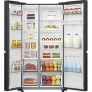 Hisense Side by Side Refrigerator 649L Black - RS840N4WFE